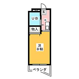ジョイフル藤ヶ丘 1Kの間取図画像