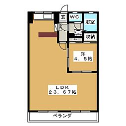 プリミエール平和が丘 1LDKの間取図画像