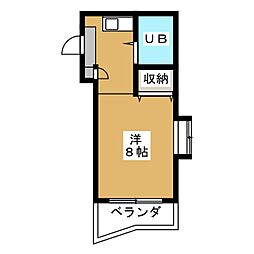 ジョイフル藤ヶ丘 ワンルームの間取図画像