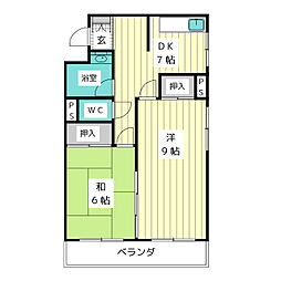 コーポ・キトウ 2DKの間取図画像
