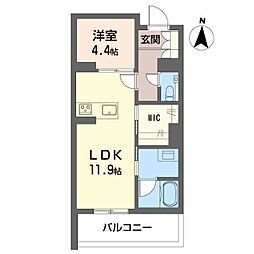 リーベン メーア 1LDKの間取図画像
