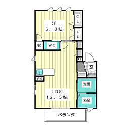 No.10Asahino藤が丘 1LDKの間取図画像