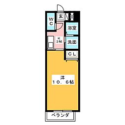 マウンテール 1Kの間取図画像