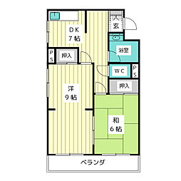 コーポ・キトウ 2DKの間取図画像