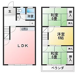 藤森ハイツB 3LDKの間取図画像
