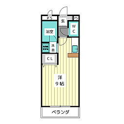 エクシード藤ケ丘 ワンルームの間取図画像