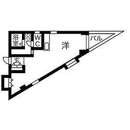 MaisonMirabelle ワンルームの間取図画像