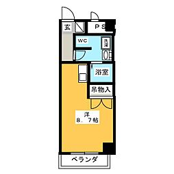 UMEX-9 ワンルームの間取図画像