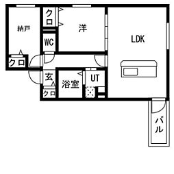 名古屋市守山区守山2丁目アパート 2LDKの間取図画像