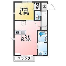 ザ・レジデンス白沢B 1LDKの間取図画像