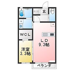 ザ・レジデンス白沢B 1LDKの間取図画像