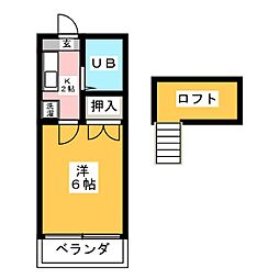 キャッスルミニ小幡 1Kの間取図画像