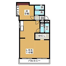 パラシオン城下 1LDKの間取図画像
