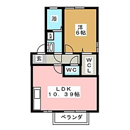 コートダジュール 1LDKの間取図画像