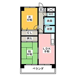 ヴィラジュリア 2LDKの間取図画像