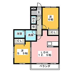 タクティス 2LDKの間取図画像