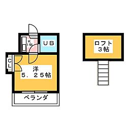 イーストハイム 1Kの間取図画像