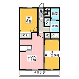 タクティス 2LDKの間取図画像