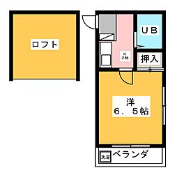 砂口レジデンス 1Kの間取図画像