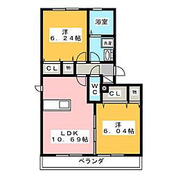 ヴィーブルソワイエ 2LDKの間取図画像
