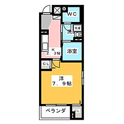 サングリーン 1Kの間取図画像