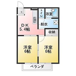 YBハオス有松 2DKの間取図画像