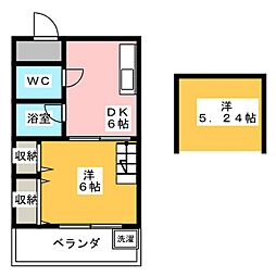 アクセスコート7 1DKの間取図画像