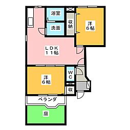ヴェルネッツ有松 2LDKの間取図画像