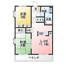 リバーヒルズ大高 2LDKの間取図画像