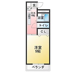 ヒルトップ 1DKの間取図画像
