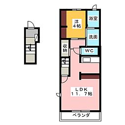 フェスターレ3 1LDKの間取図画像