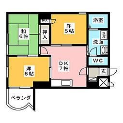 テラスレジデンス鳴海B 2LDKの間取図画像