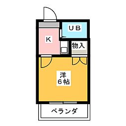 エスポワール左京山 1Kの間取図画像