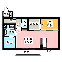 グレイス 1LDKの間取図画像