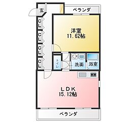サンフローラ 1LDKの間取図画像