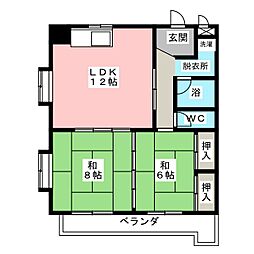 メゾン樹海 2LDKの間取図画像