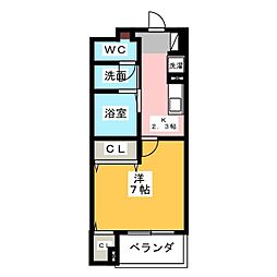 サングリーン 1Kの間取図画像
