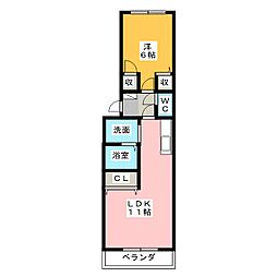 シャトーマジョール 3階1LDKの間取り