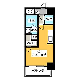 エスフィオーレ 6階ワンルームの間取り