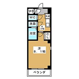 パルテ　デル　マーレ 1階1Kの間取り