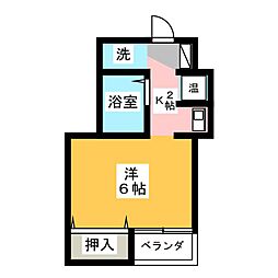 都ビル築地 4階1Kの間取り