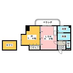 フィルリッチ 1LDKの間取図画像