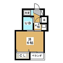 都ビル築地 6階1Kの間取り