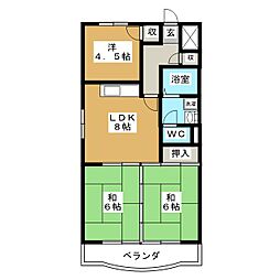 グリーンハイツ和 3LDKの間取図画像