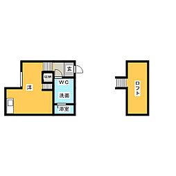 LE　COCON新川町　I 1階1Kの間取り