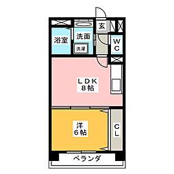 ミリオネア 1LDKの間取図画像