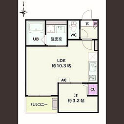 Jack minamijuichibanII 1LDKの間取図画像
