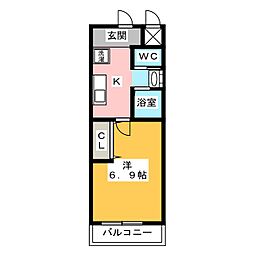 A・City名港 1Kの間取図画像