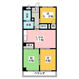 マルサンマンション 3LDKの間取図画像