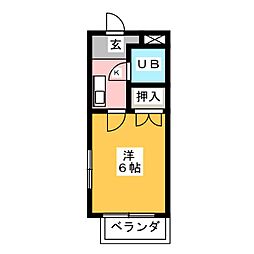 MOVEIN東海通 1Kの間取図画像